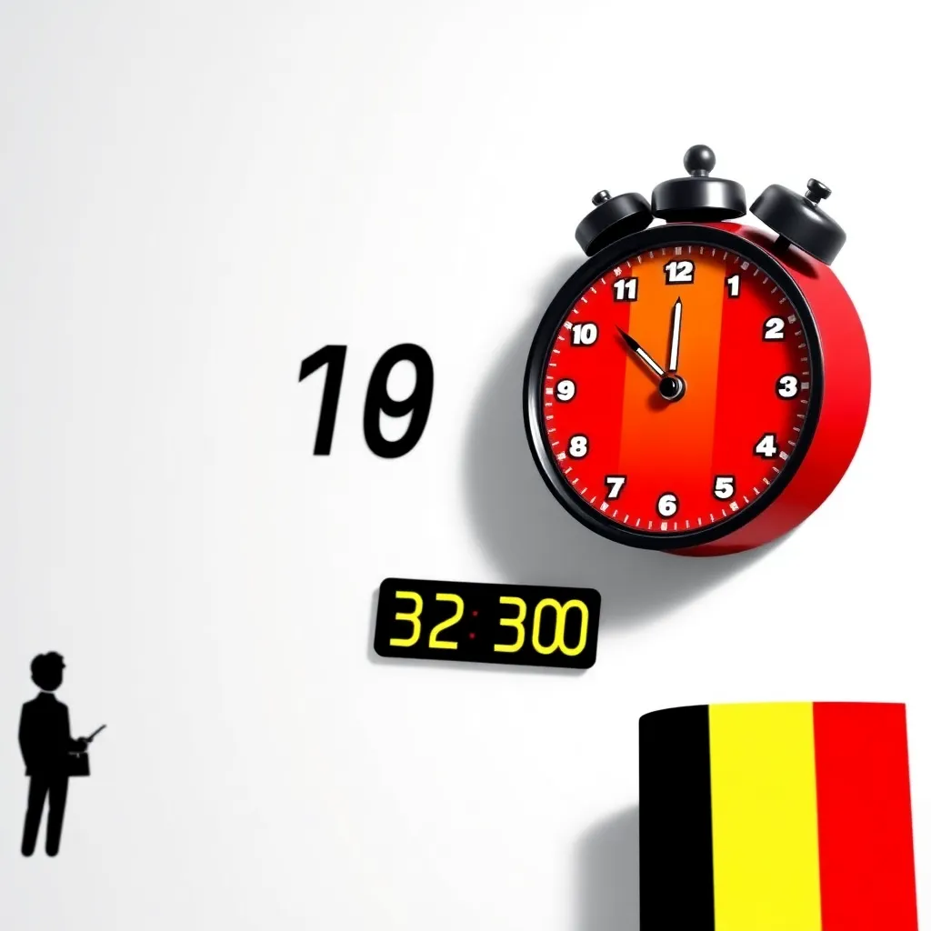 Belgische Pomodoro-techniek visualisatie met timer en Belgische elementen