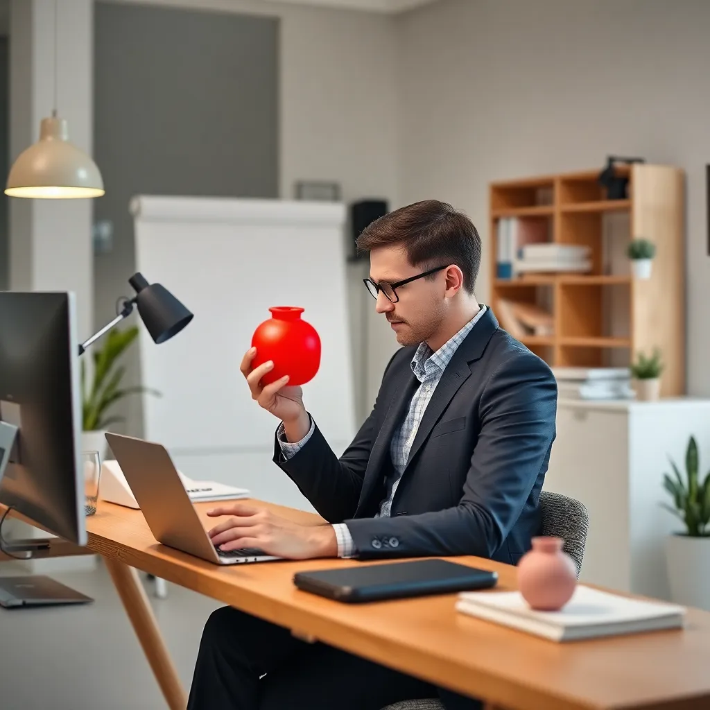 Belgische professional die de Pomodoro-techniek toepast op kantoor